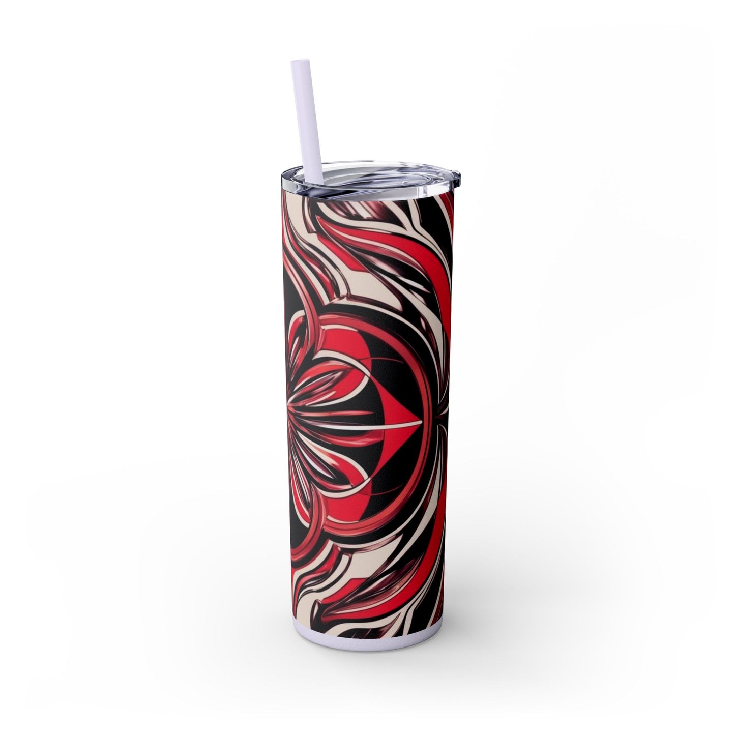 Optical Illusion Skinny Tumbler with Straw, 20oz