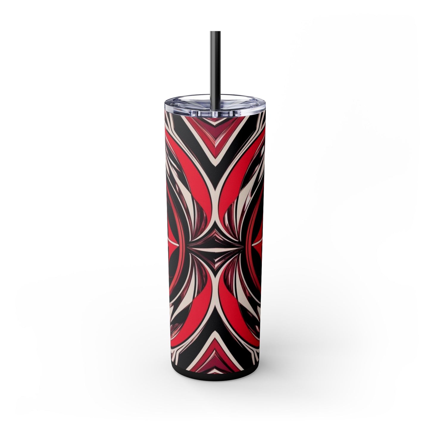 Optical Illusion Skinny Tumbler with Straw, 20oz