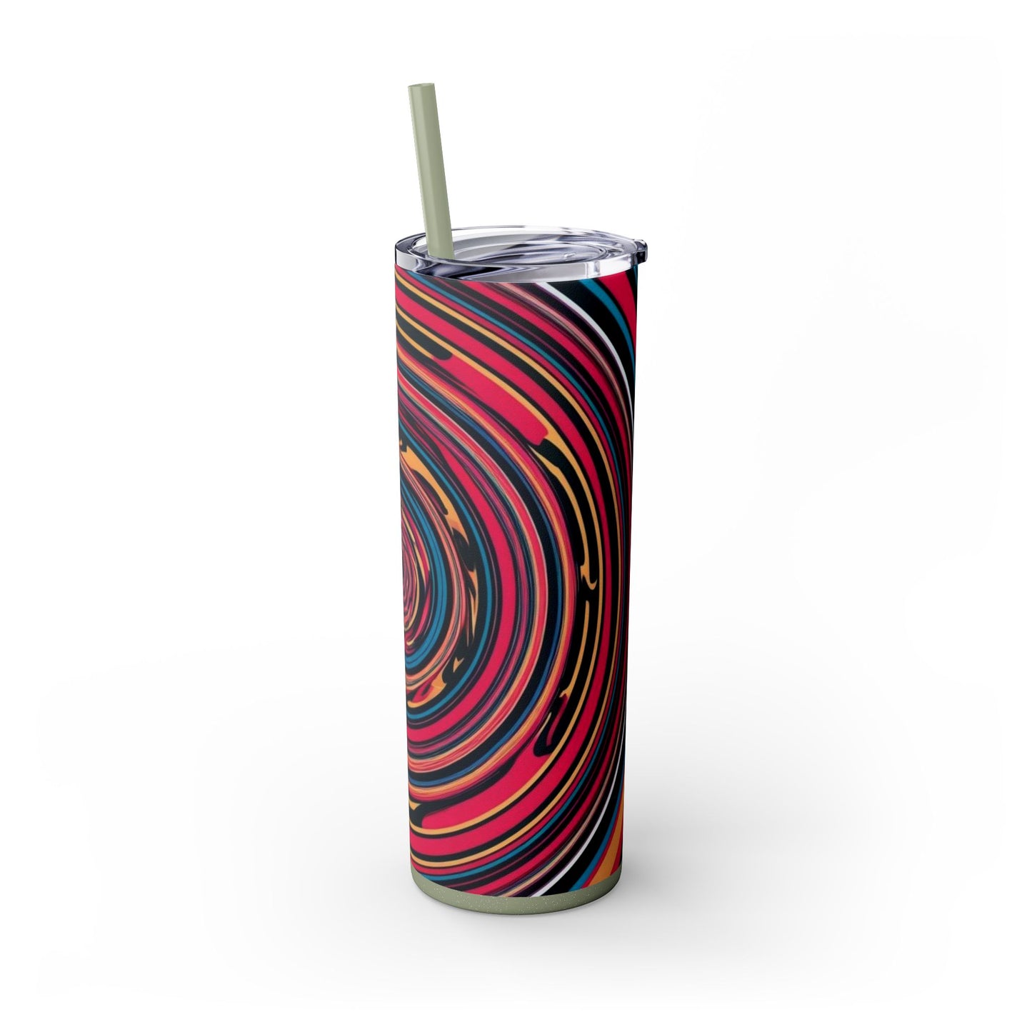 Optical Illusion Skinny Tumbler with Straw, 20oz