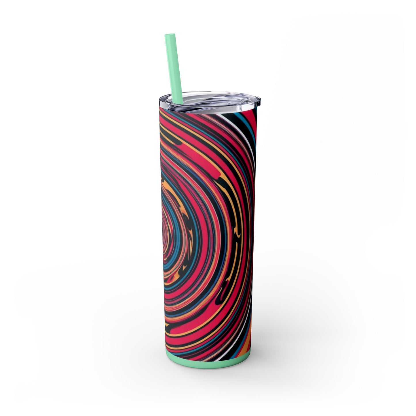 Optical Illusion Skinny Tumbler with Straw, 20oz