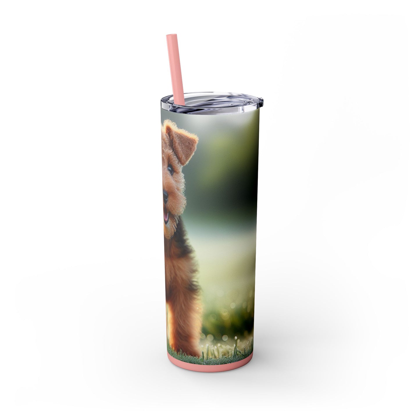 Welsh Terrier Skinny Tumbler with Straw, 20oz