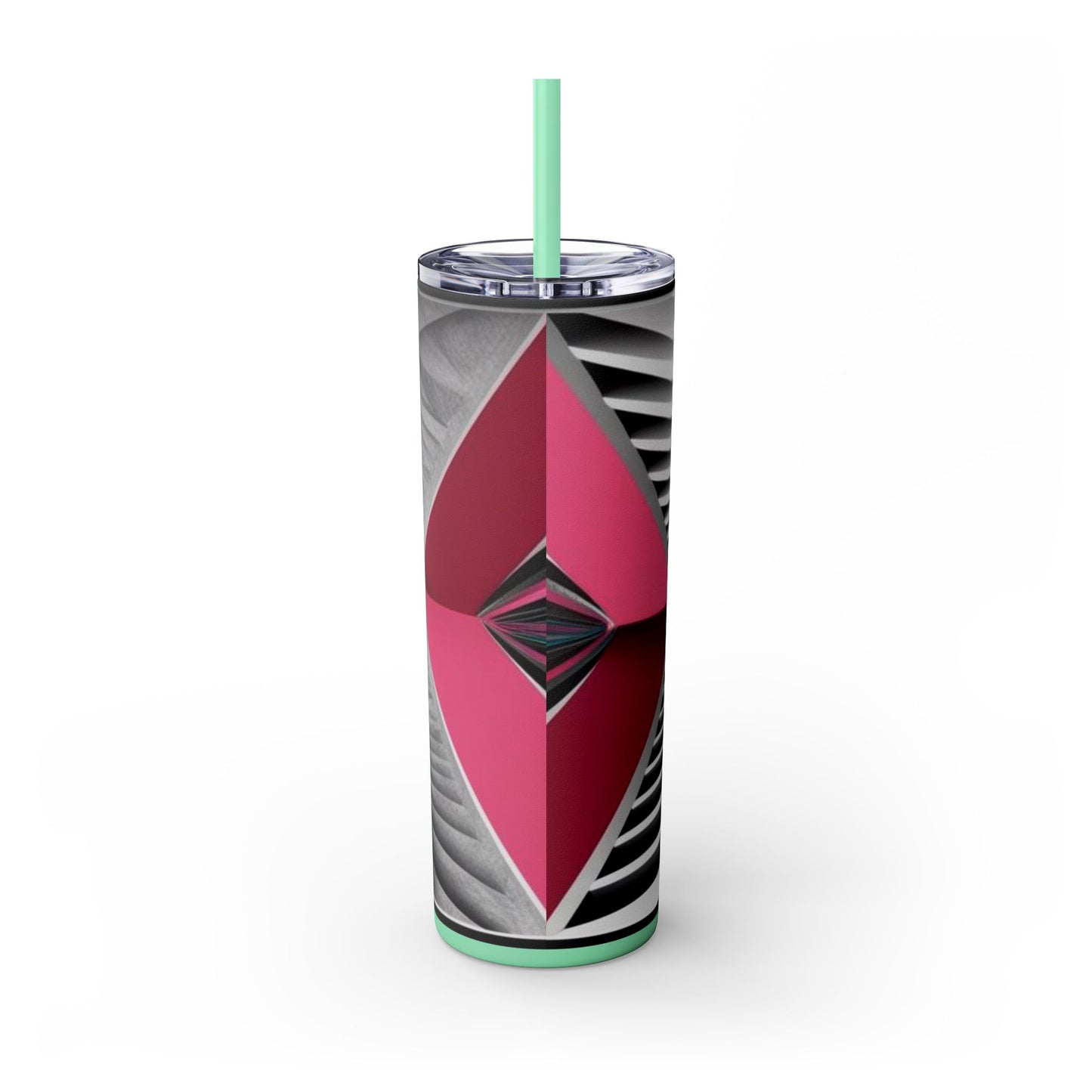 Optical Illusion Skinny Tumbler with Straw, 20oz