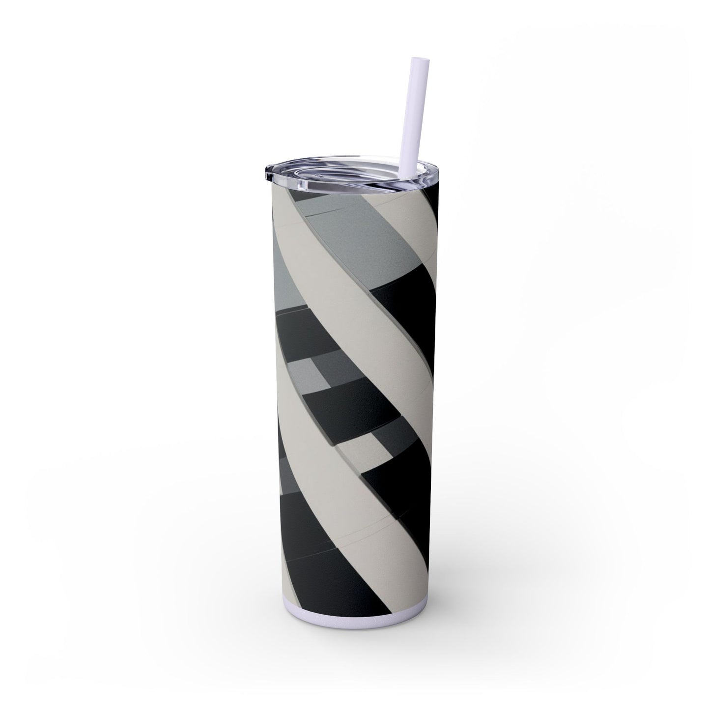 Optical Illusion Skinny Tumbler with Straw, 20oz