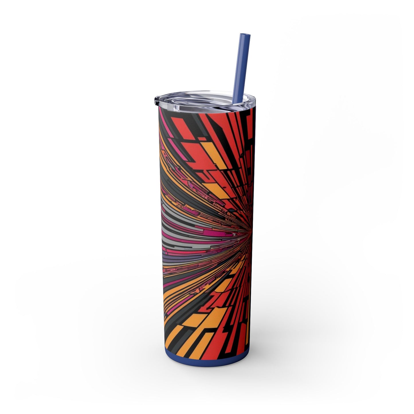 Optical Illusion Skinny Tumbler with Straw, 20oz