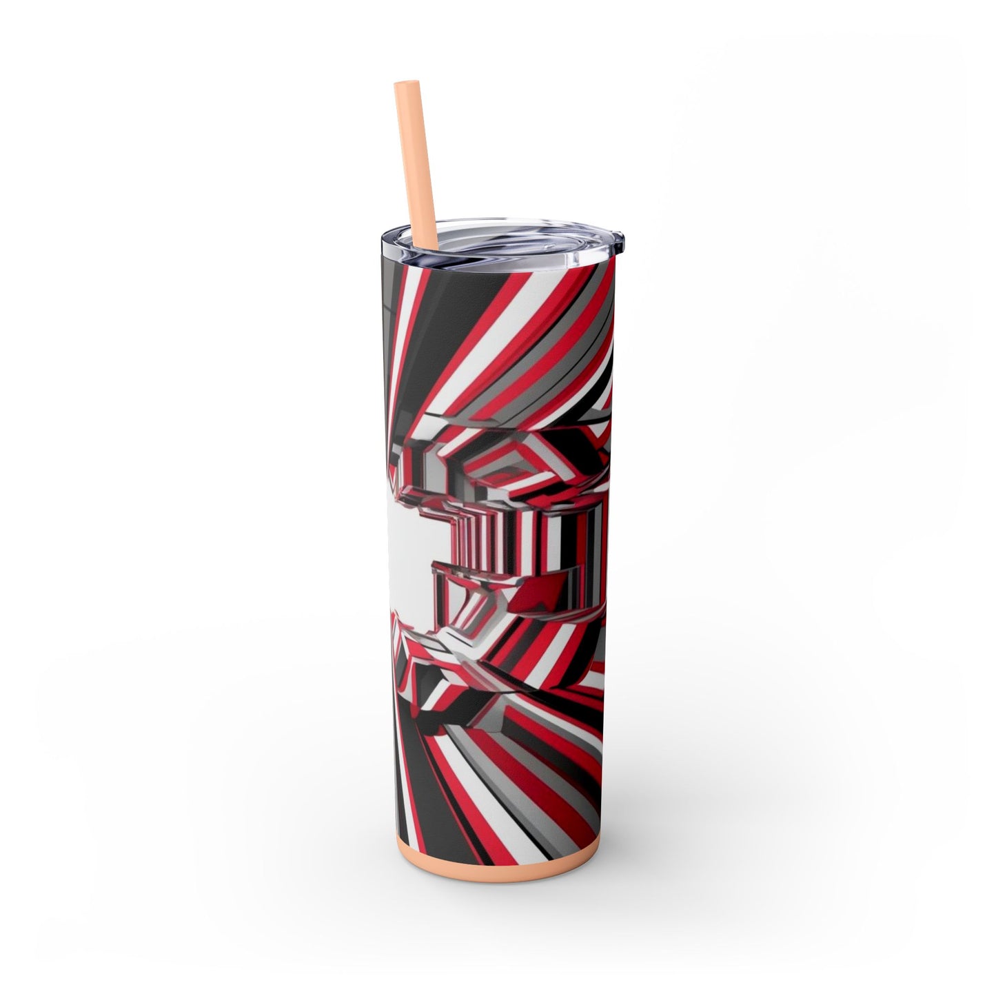 Optical Illusion Skinny Tumbler with Straw, 20oz