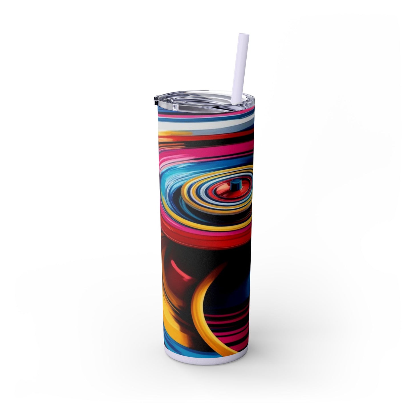 Optical Illusion Skinny Tumbler with Straw, 20oz