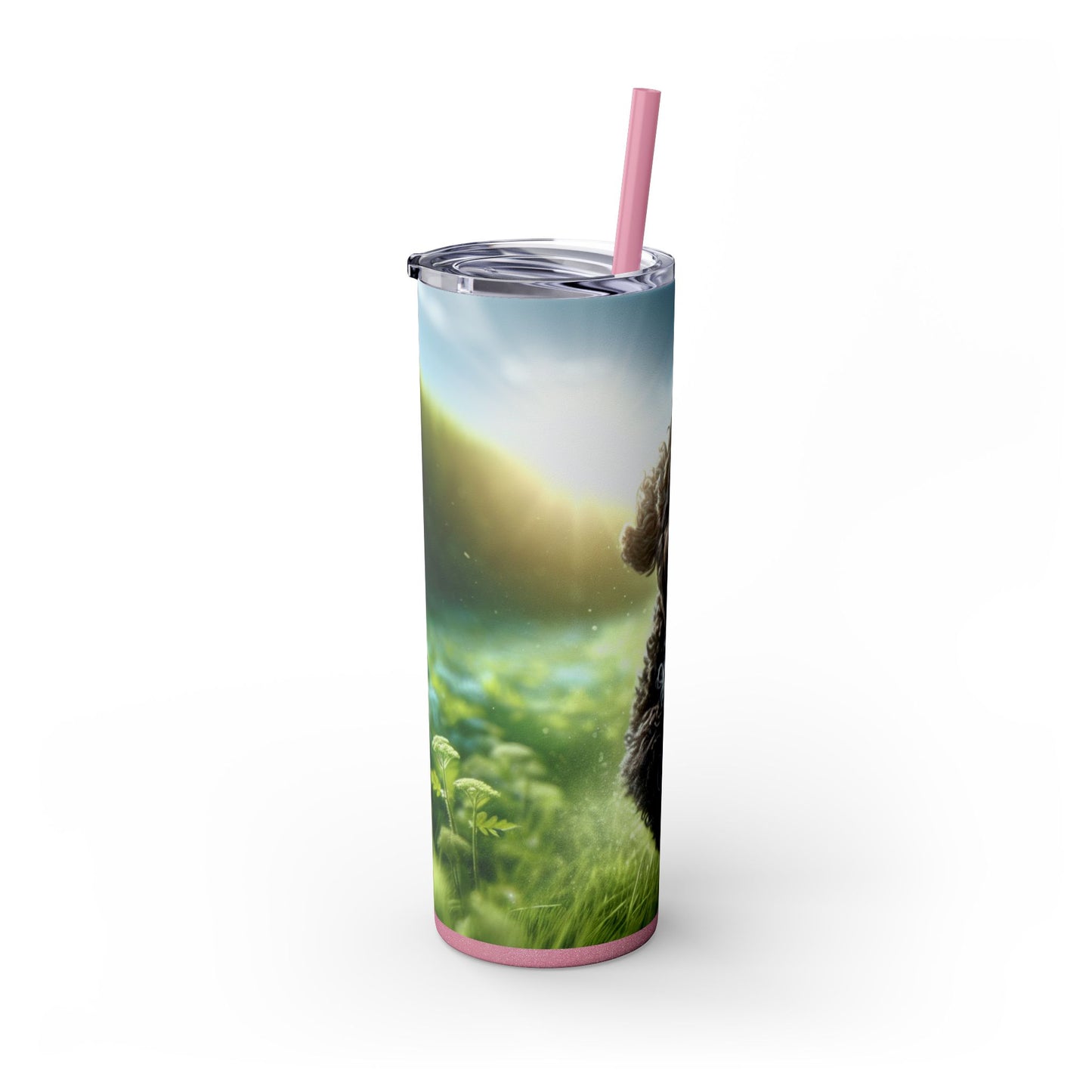 Portuguese Water Dog Skinny Tumbler with Straw, 20oz