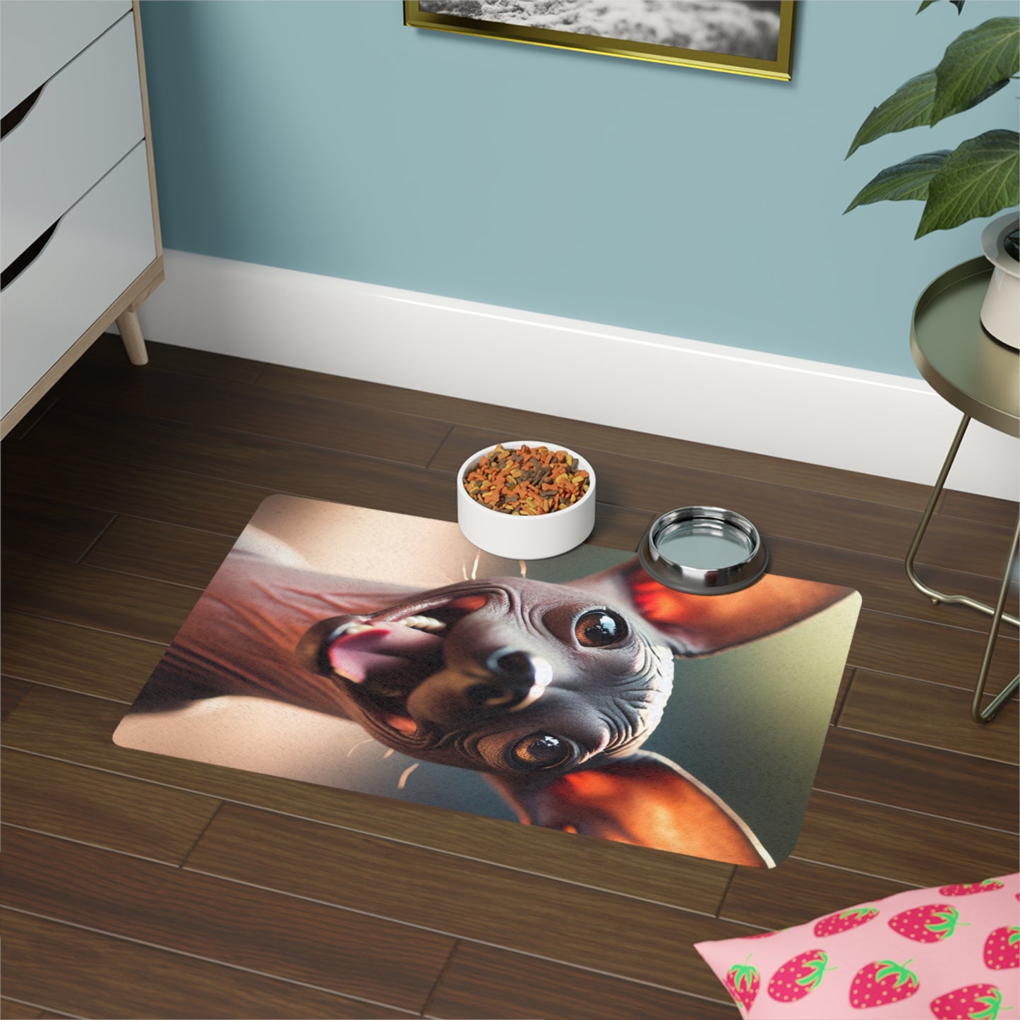 Vertical Pet Food Mat (12x18) - Xoloitzcuintli