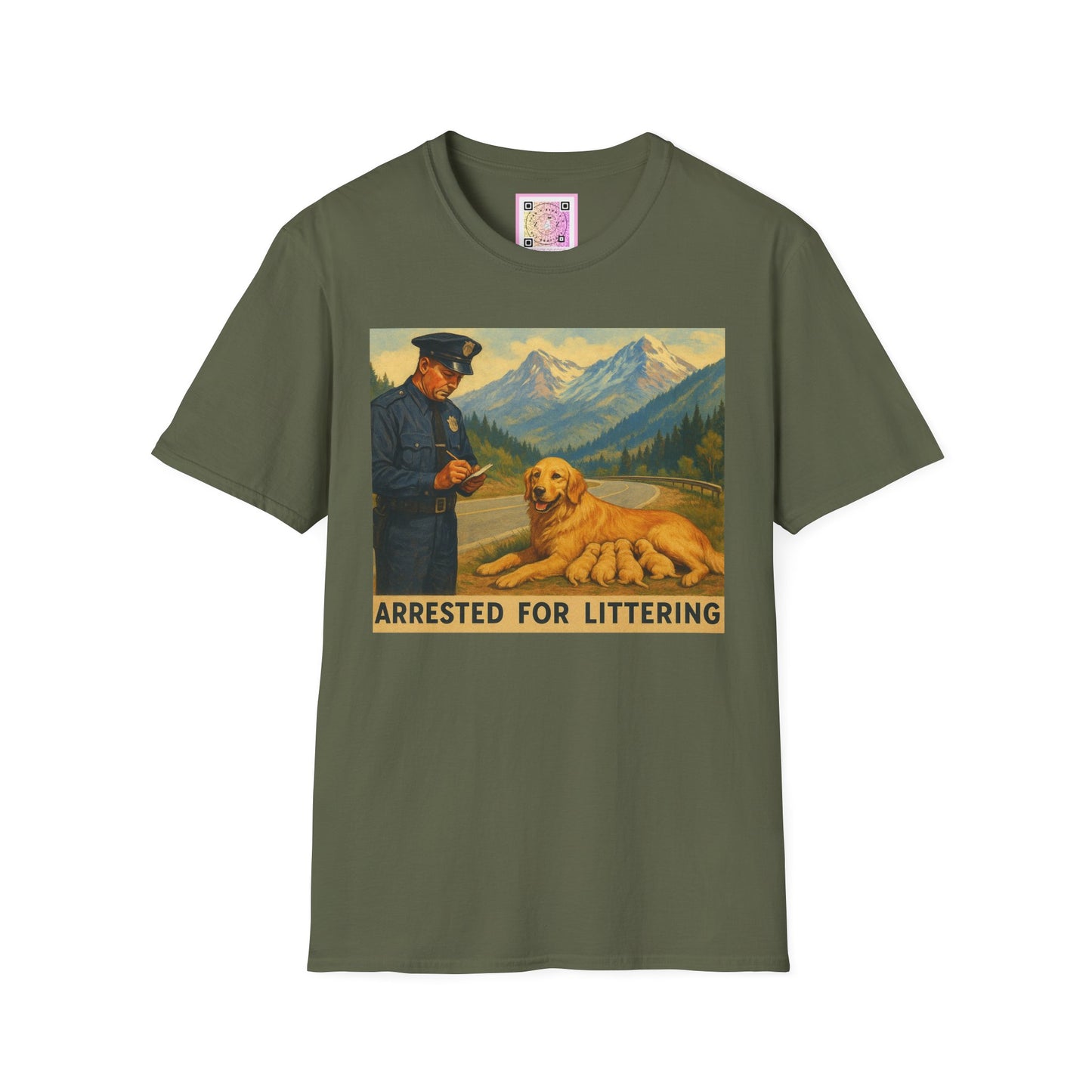 "Arrested for Littering" Retro Tee Shirt