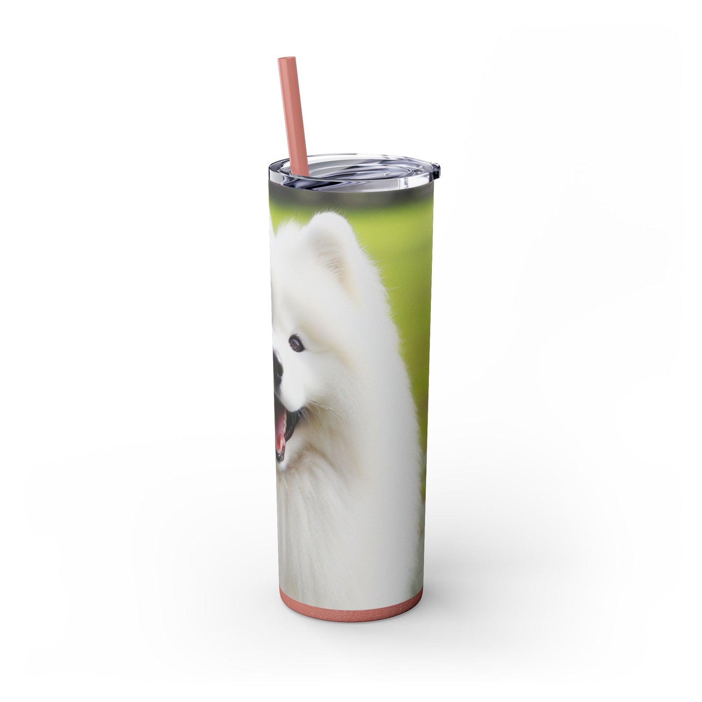 Samoyed Skinny Tumbler with Straw, 20oz
