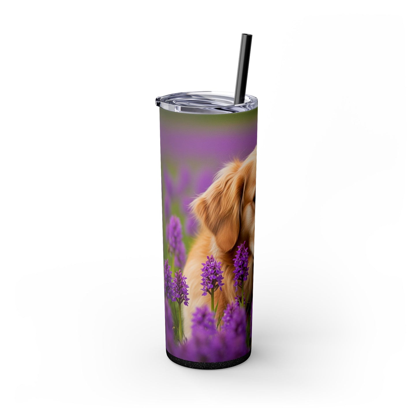 Golden Retriever Skinny Tumbler with Straw, 20oz