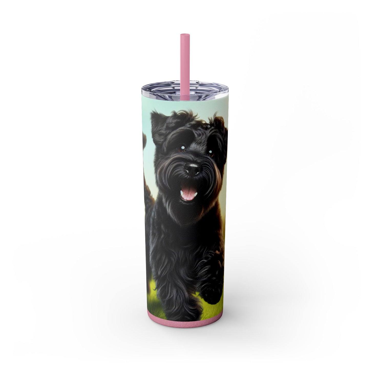 Russian Black Terrier Skinny Tumbler with Straw, 20oz