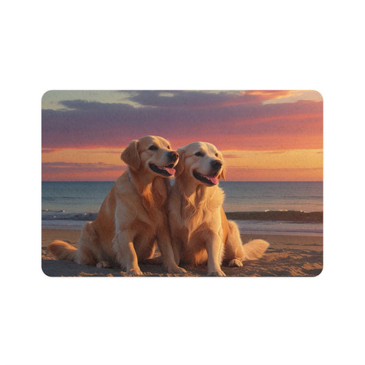 Pet Food Mat (12x18) - Golden Retriever Love