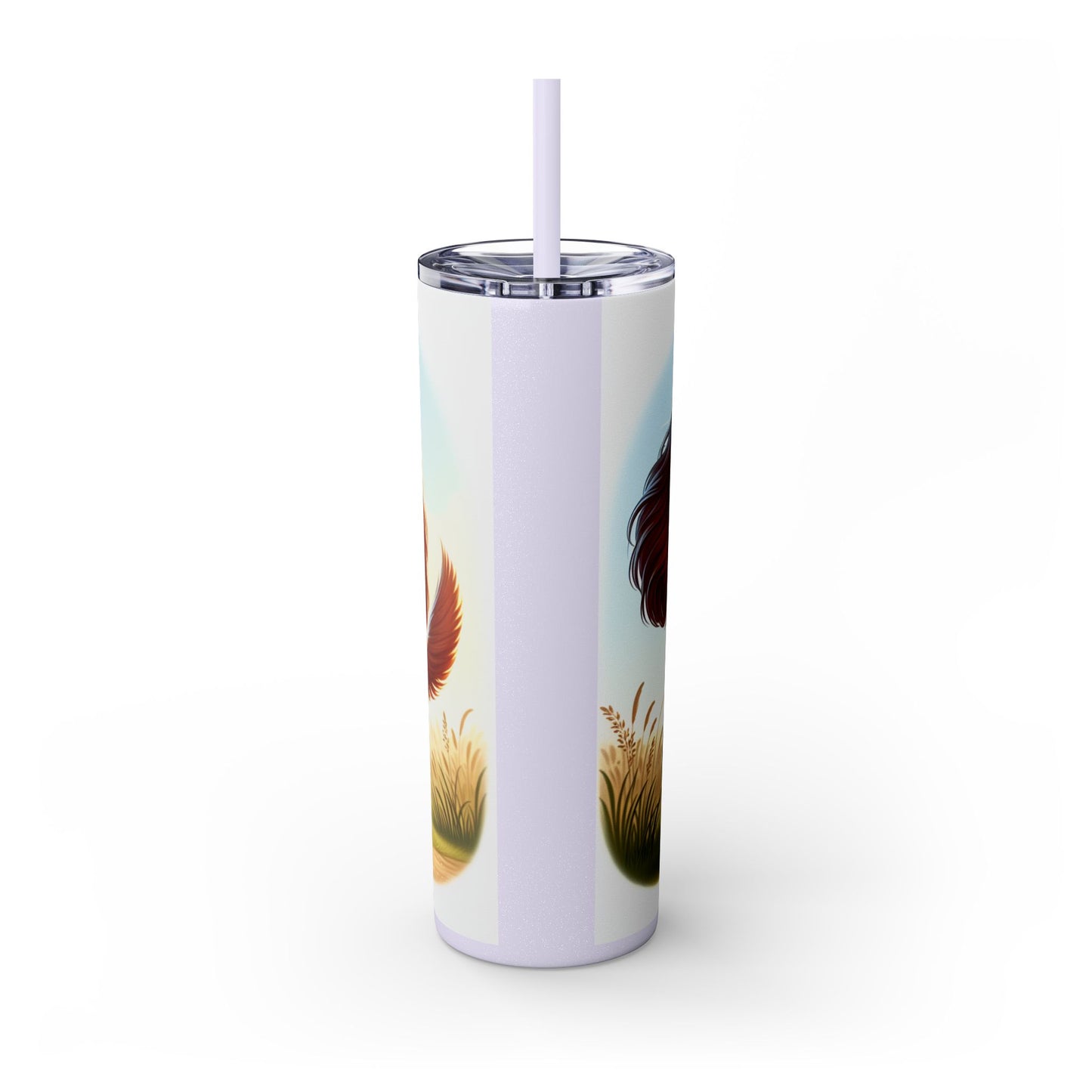 English Toy Spaniel Skinny Tumbler with Straw, 20oz