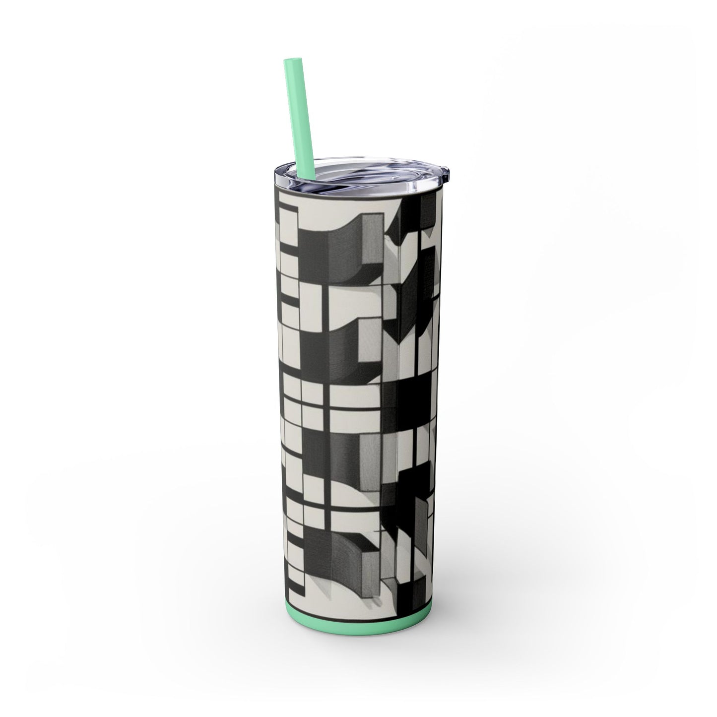 Optical Illusion Skinny Tumbler with Straw, 20oz