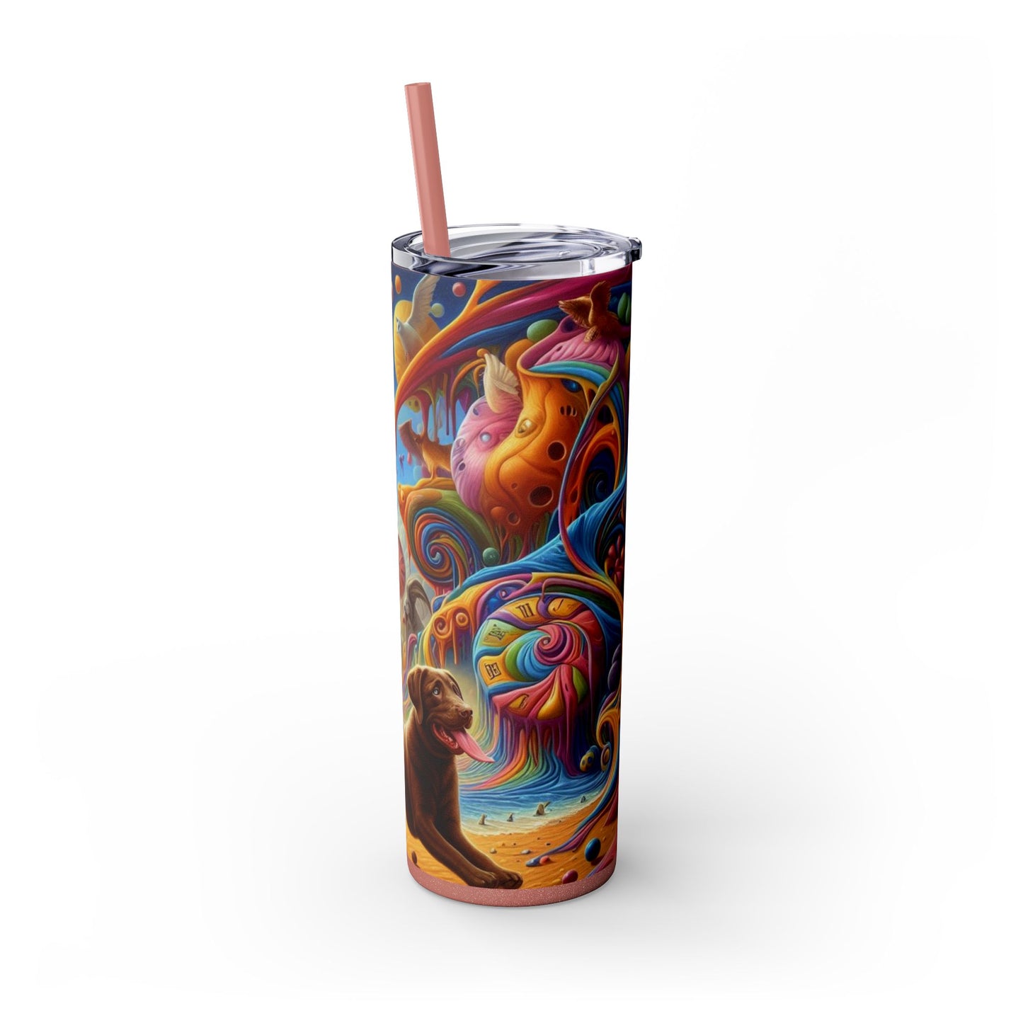 Gobelet Labrador en chocolat avec paille, 590 ml