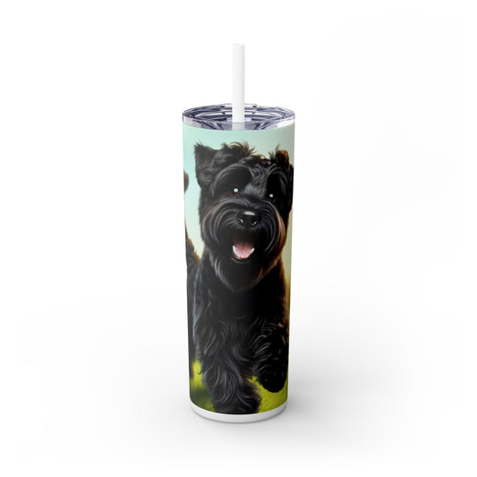 Russian Black Terrier Skinny Tumbler with Straw, 20oz