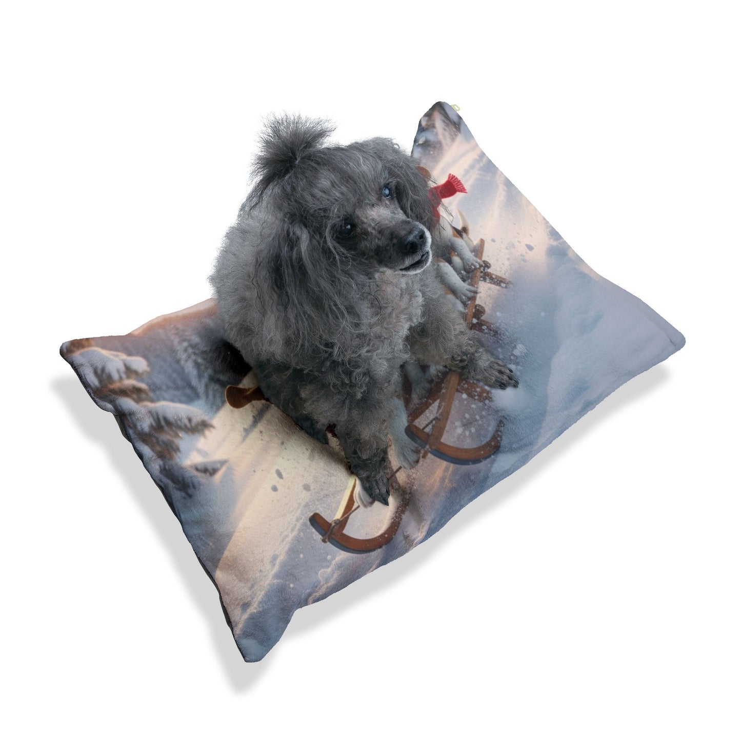 Holiday Sledding Beagle Pet Bed