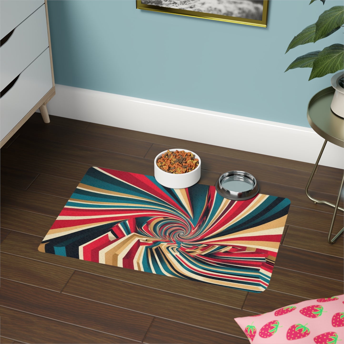 Pet Food Mat (12x18) - Optical Illusion