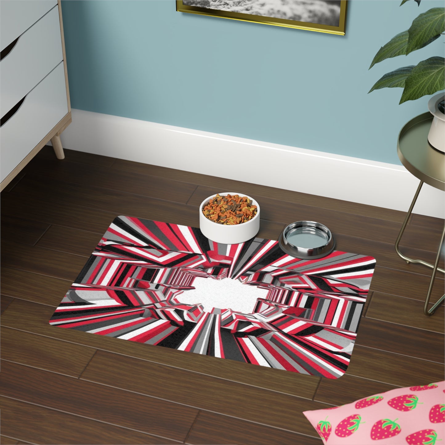 Pet Food Mat (12x18) - Optical Illusion