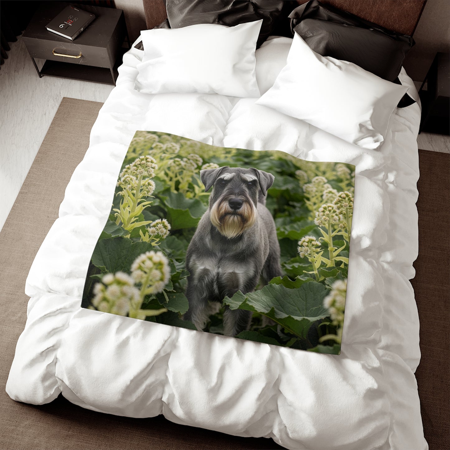 Manta tipo sudadera con capucha para Schnauzer estándar