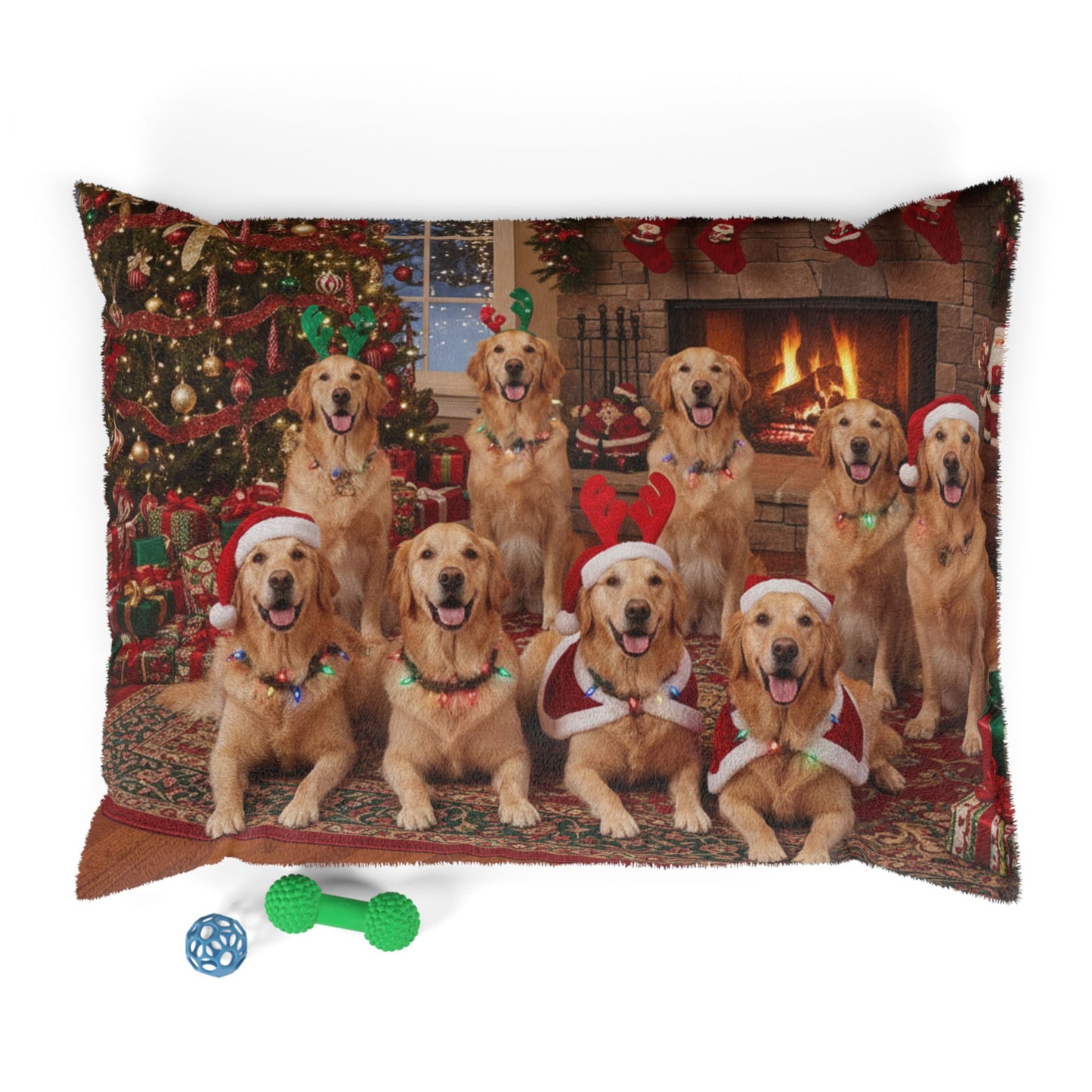 Golden Retrievers Holiday Portrait Pet Bed