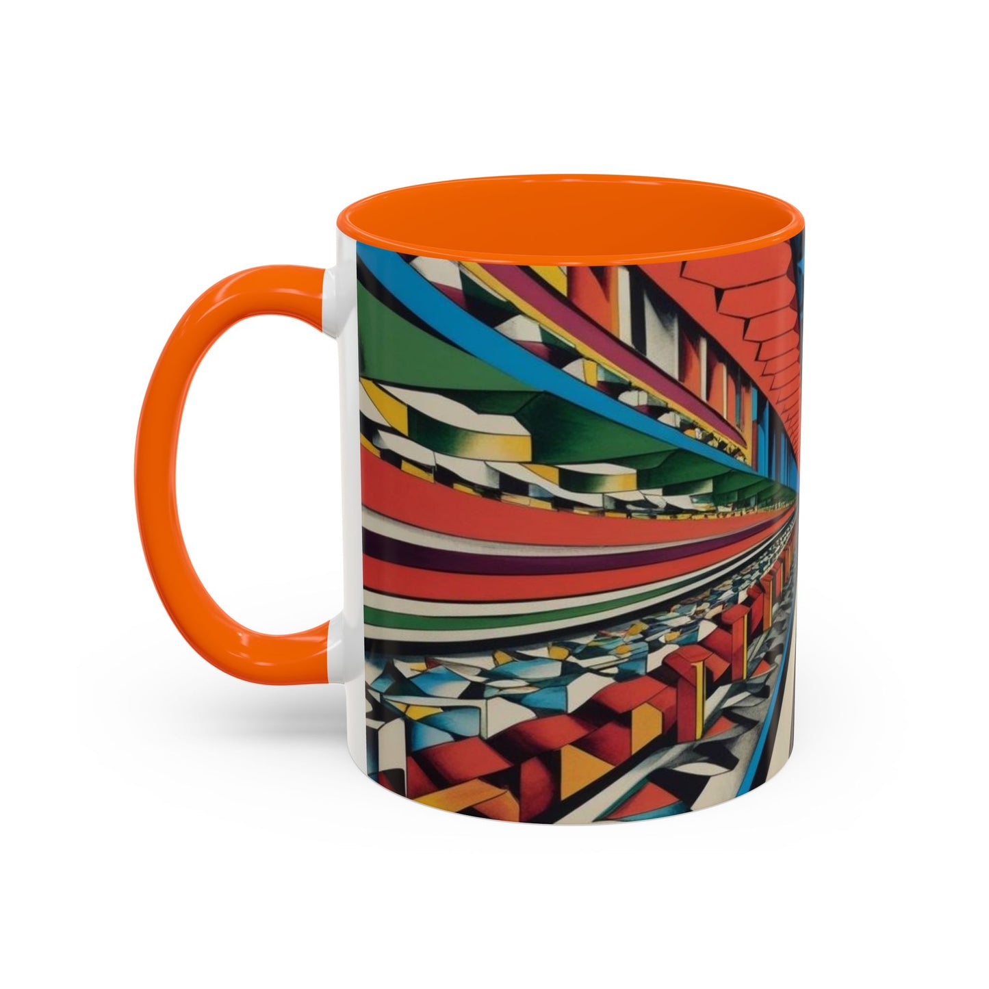 Optical Illusion Accent Mug – Ceramic Coffee Cup