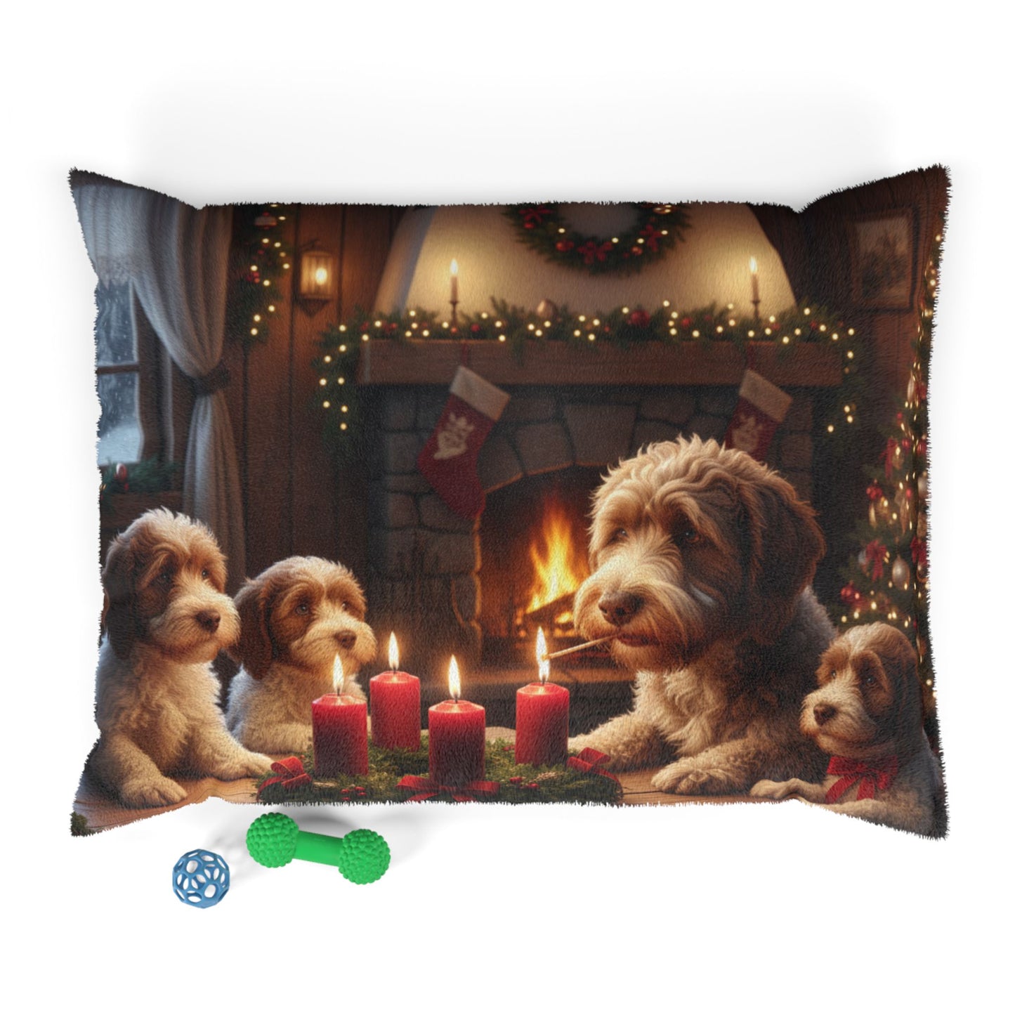 Lagotto Romagnolos Lighting an Advent Candle Pet Bed