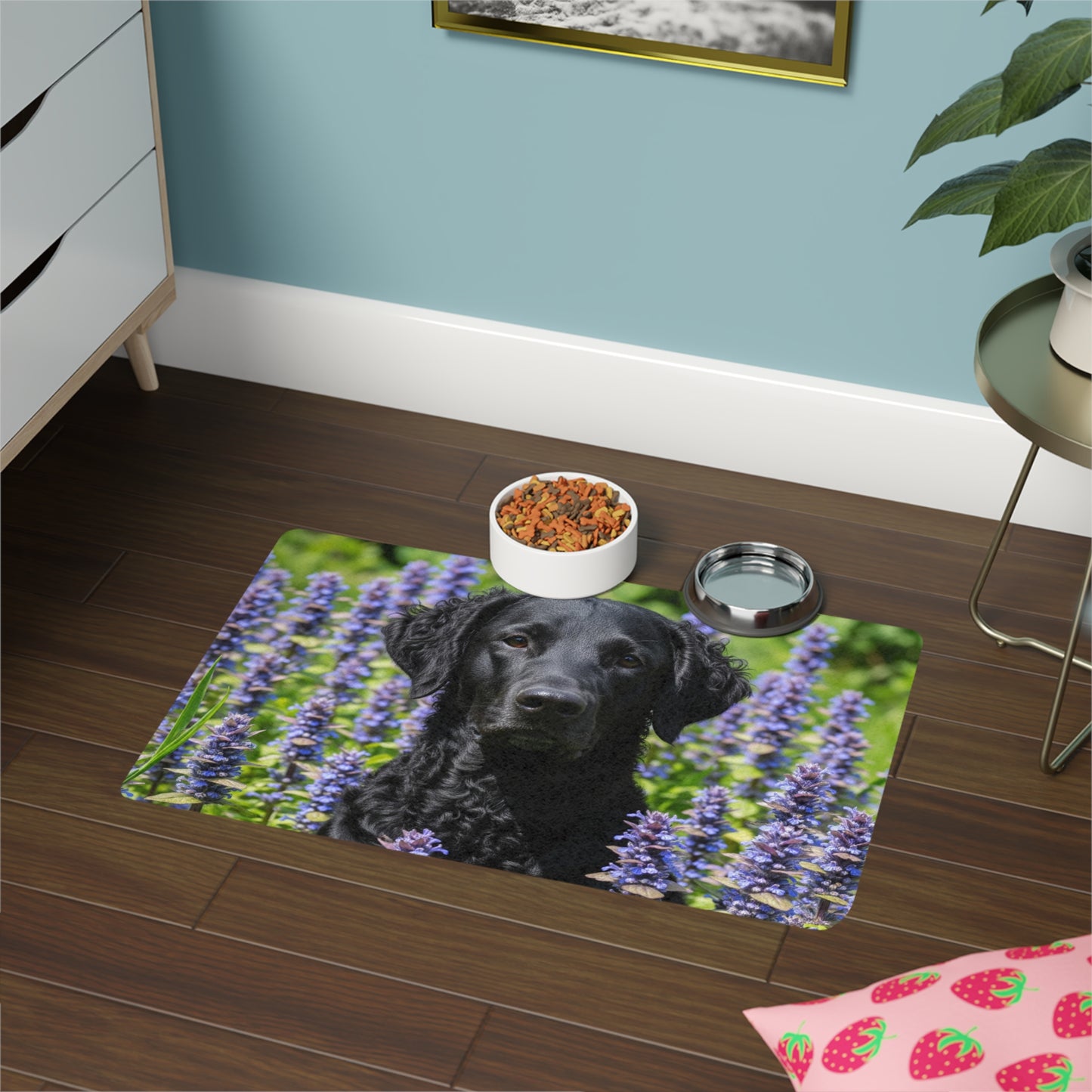 Tapis pour nourriture pour animaux (12x18) - Retriever à poil frisé