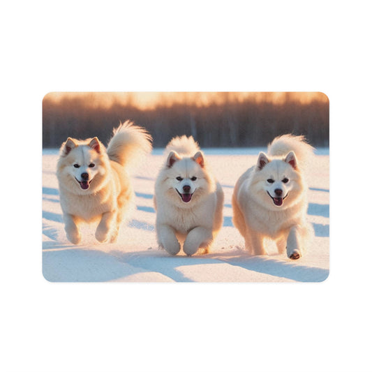 Pet Food Mat (12x18) - Snow Dogs