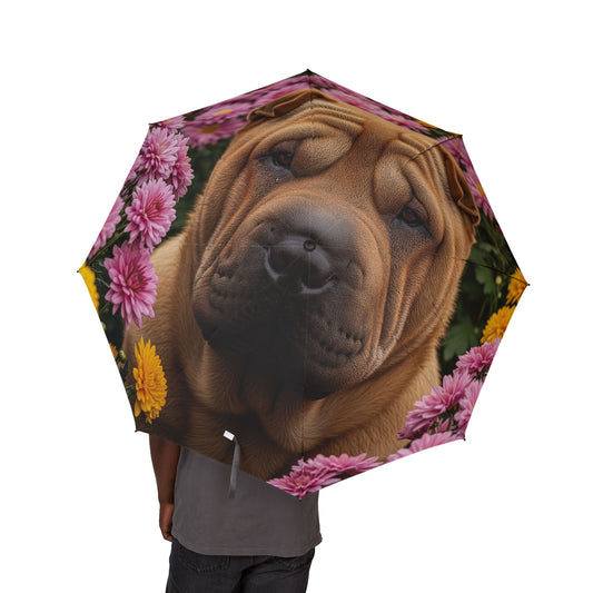 Shar-Pei Semi-Automatic Foldable Umbrella