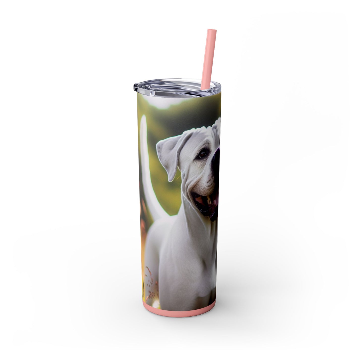 Vaso Dogo Argentino con pajita, 20 oz