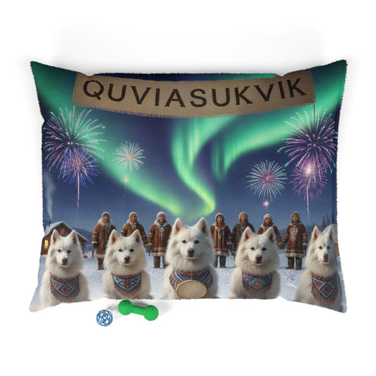 Northern Lights American Eskimo Dogs Pet Bed