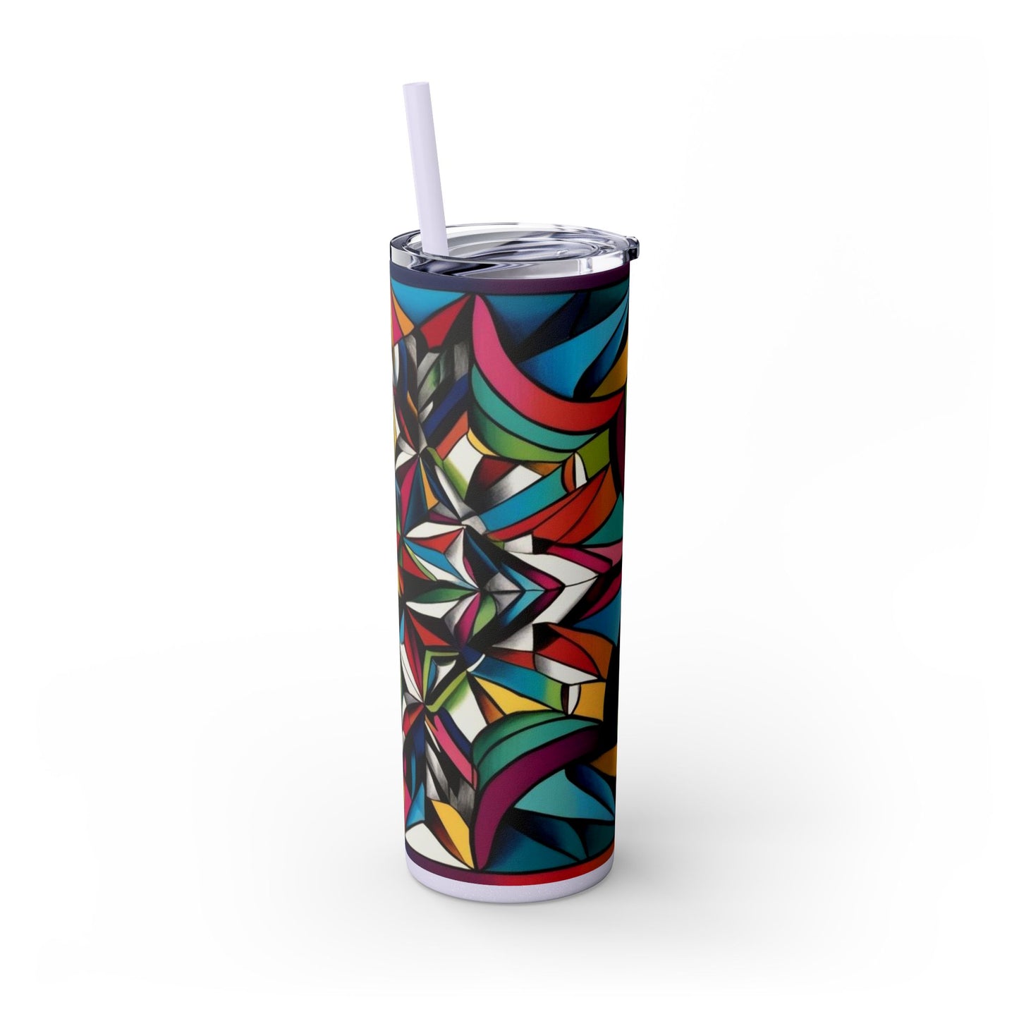 Optical Illusion Skinny Tumbler with Straw, 20oz