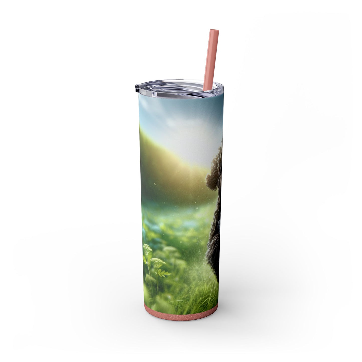 Portuguese Water Dog Skinny Tumbler with Straw, 20oz
