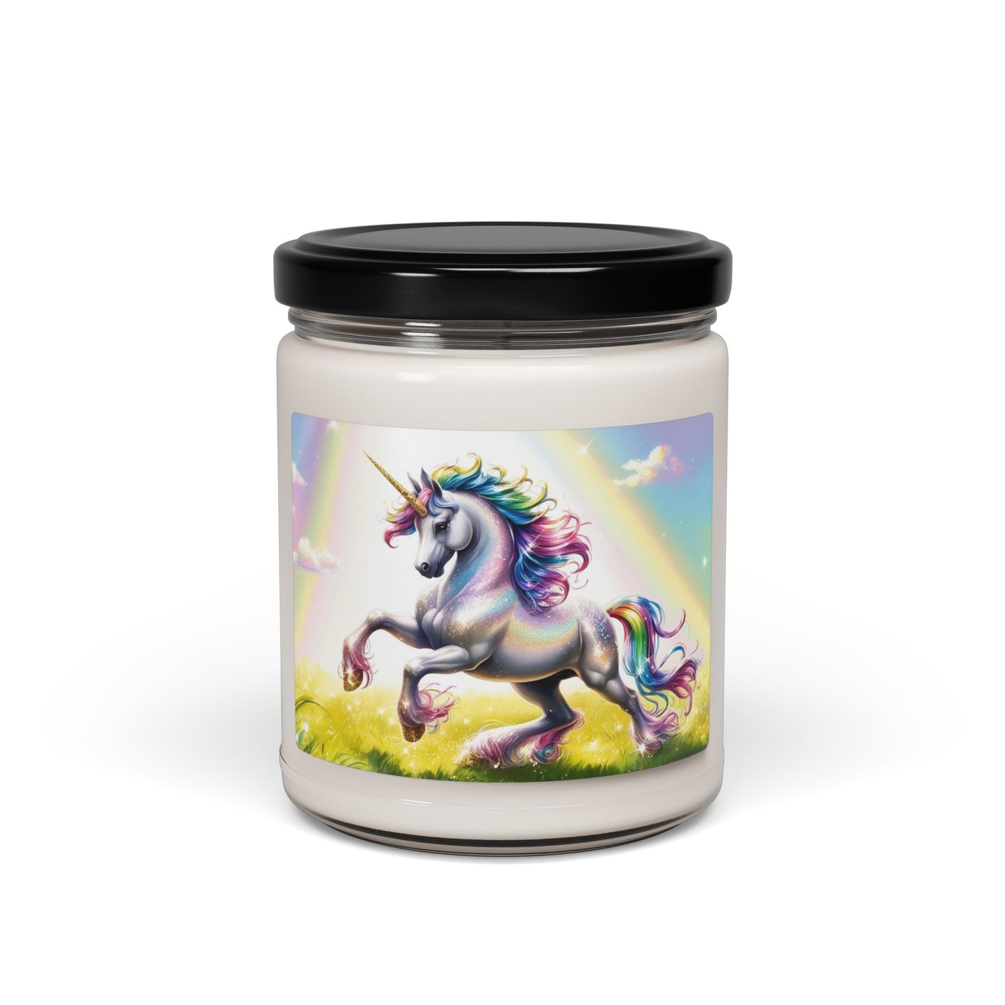 Glittery Rainbow Unicorn- Scented Soy Candle, 9oz