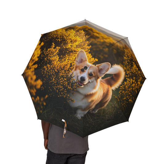 Pembroke Welsh Corgi Semi-Automatic Foldable Umbrella