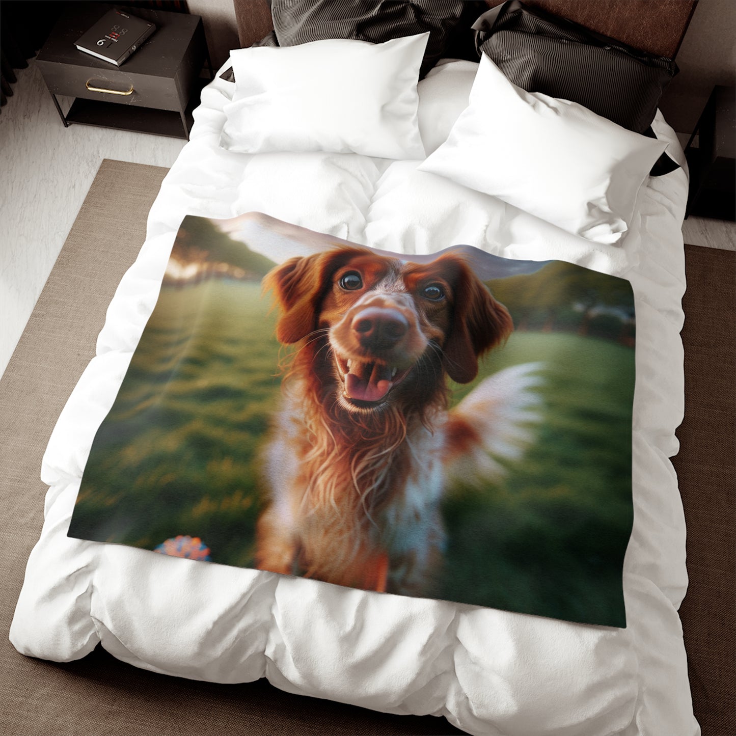Manta tipo sudadera con diseño de perro Brittany