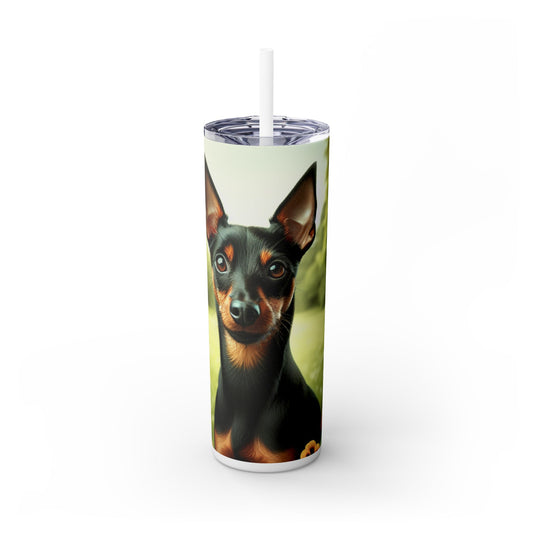 Manchester Terrier Skinny Tumbler with Straw, 20oz