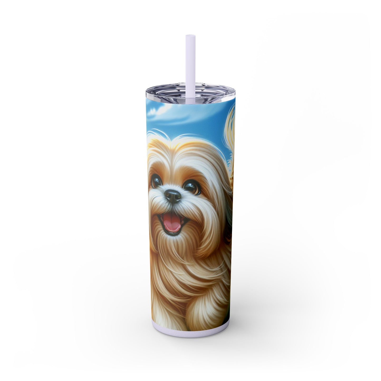Lhasa Apso Skinny Tumbler with Straw, 20oz