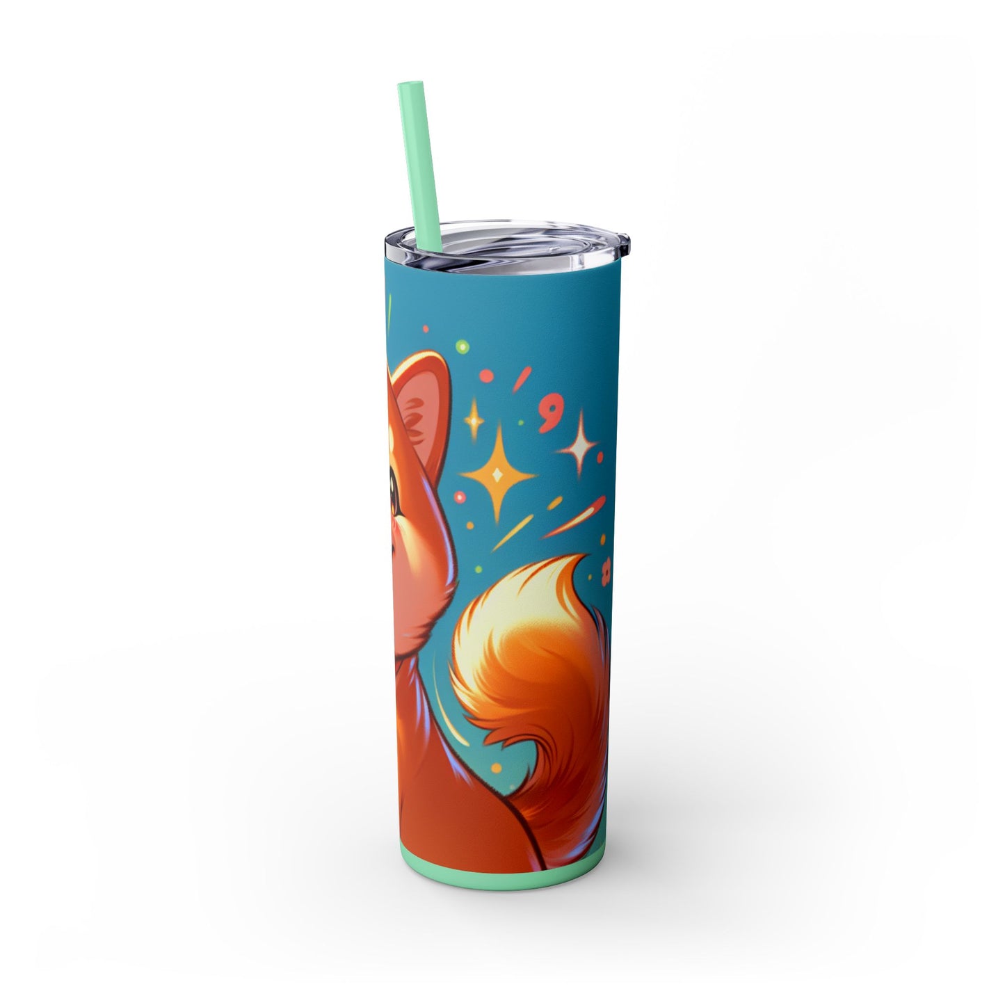 Shiba Inu Skinny Tumbler with Straw, 20oz