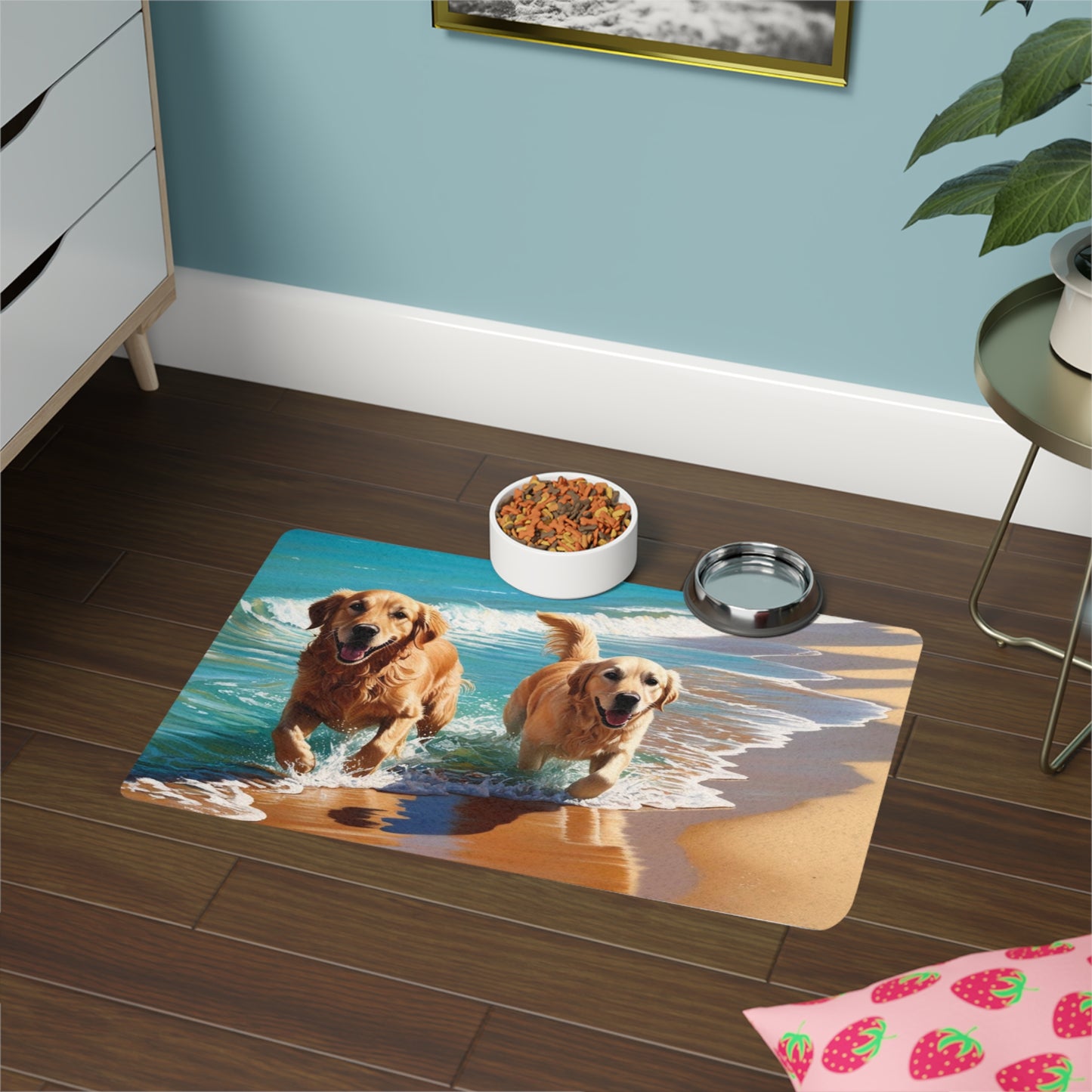 Pet Food Mat (12x18) - Beach Dogs