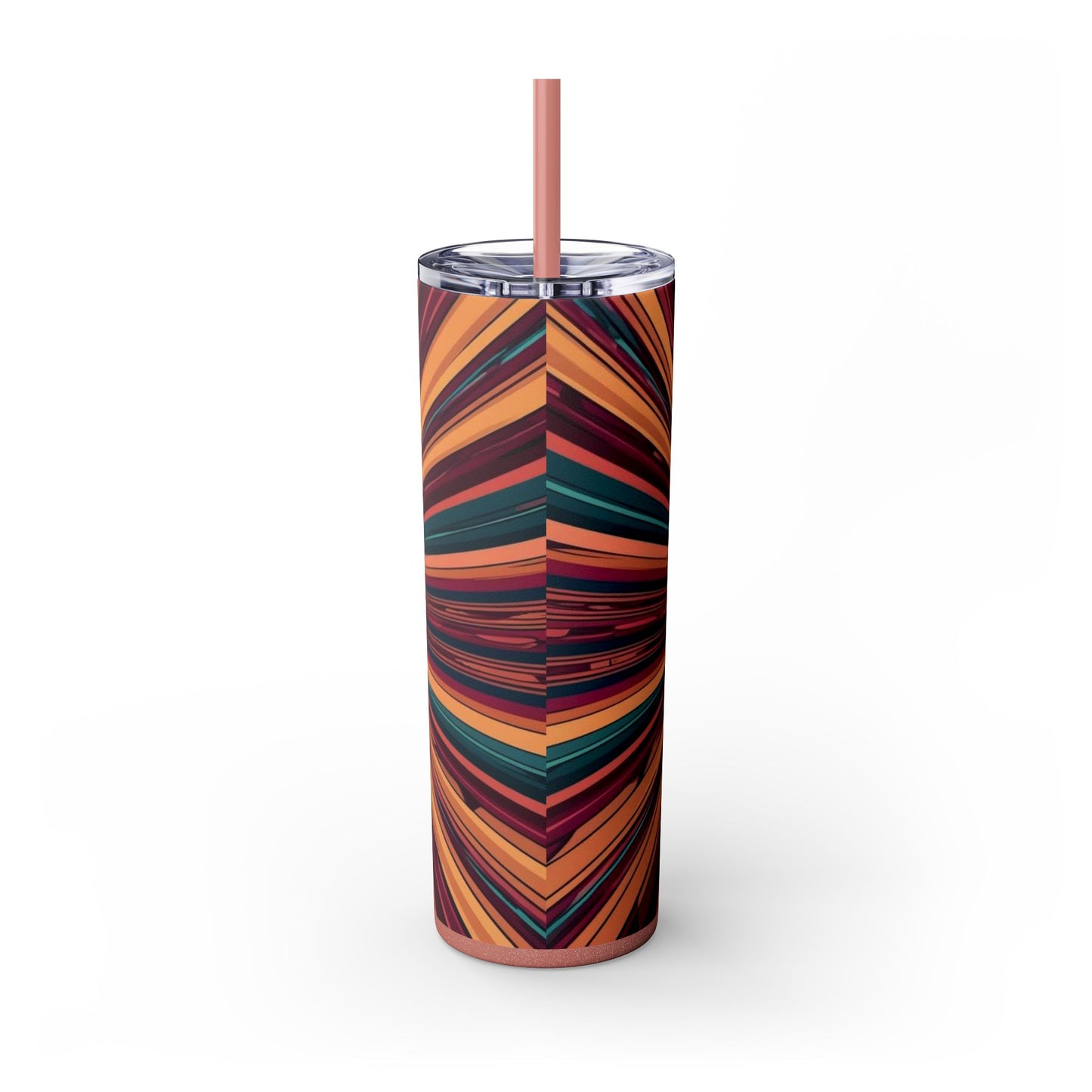 Optical Illusion Skinny Tumbler with Straw, 20oz