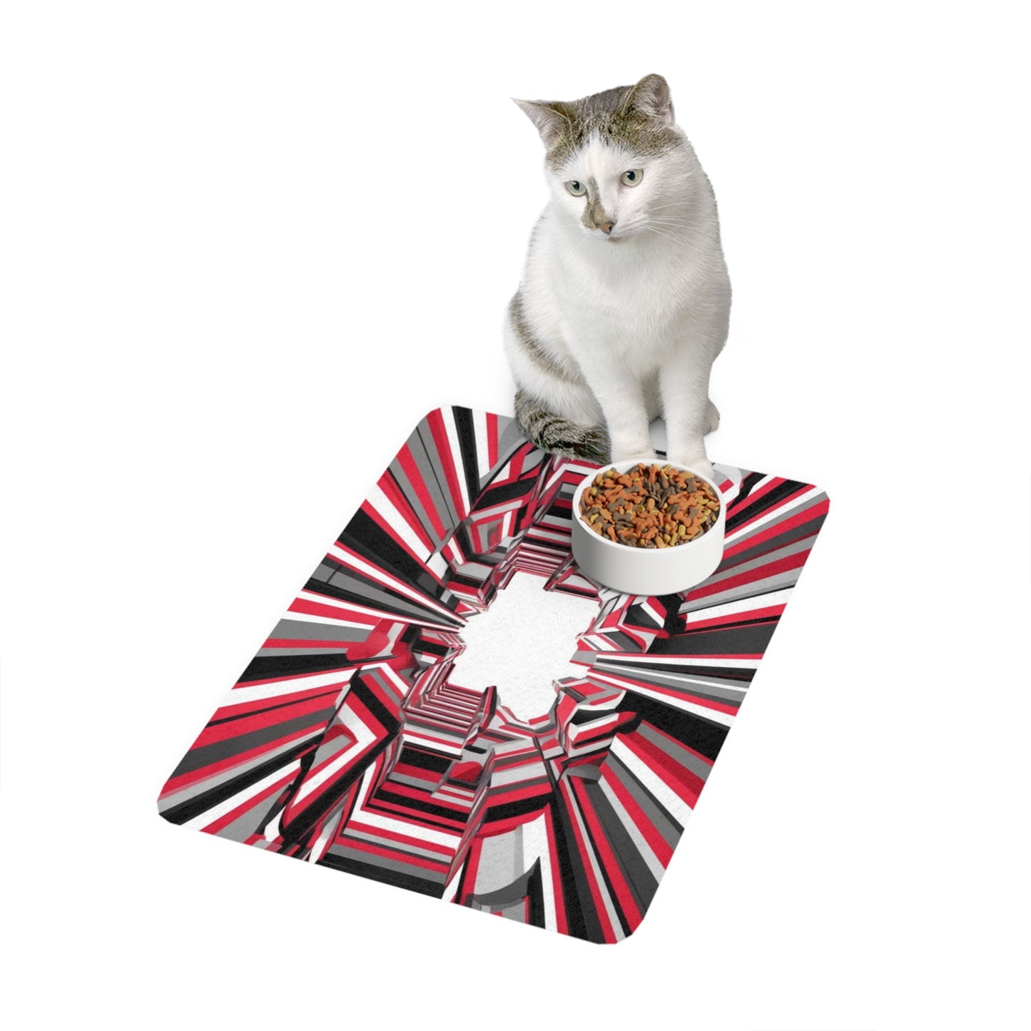 Pet Food Mat (12x18) - Optical Illusion