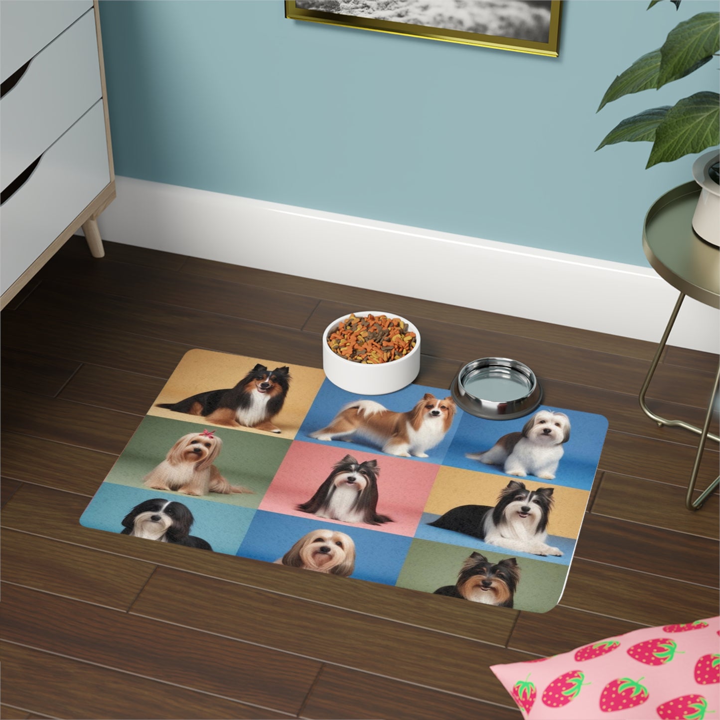 Pet Food Mat (12x18) - Longhaired Dogs