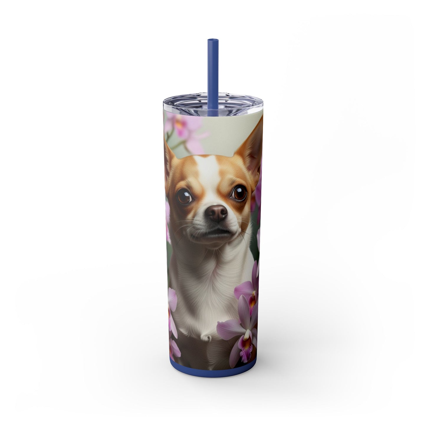 Vaso delgado con pajita para chihuahua, 20 oz