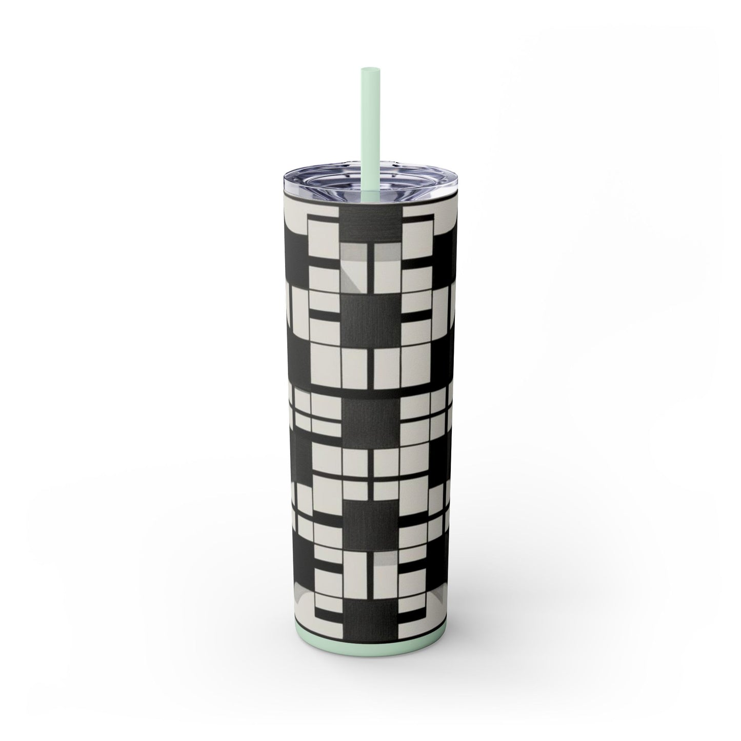 Optical Illusion Skinny Tumbler with Straw, 20oz