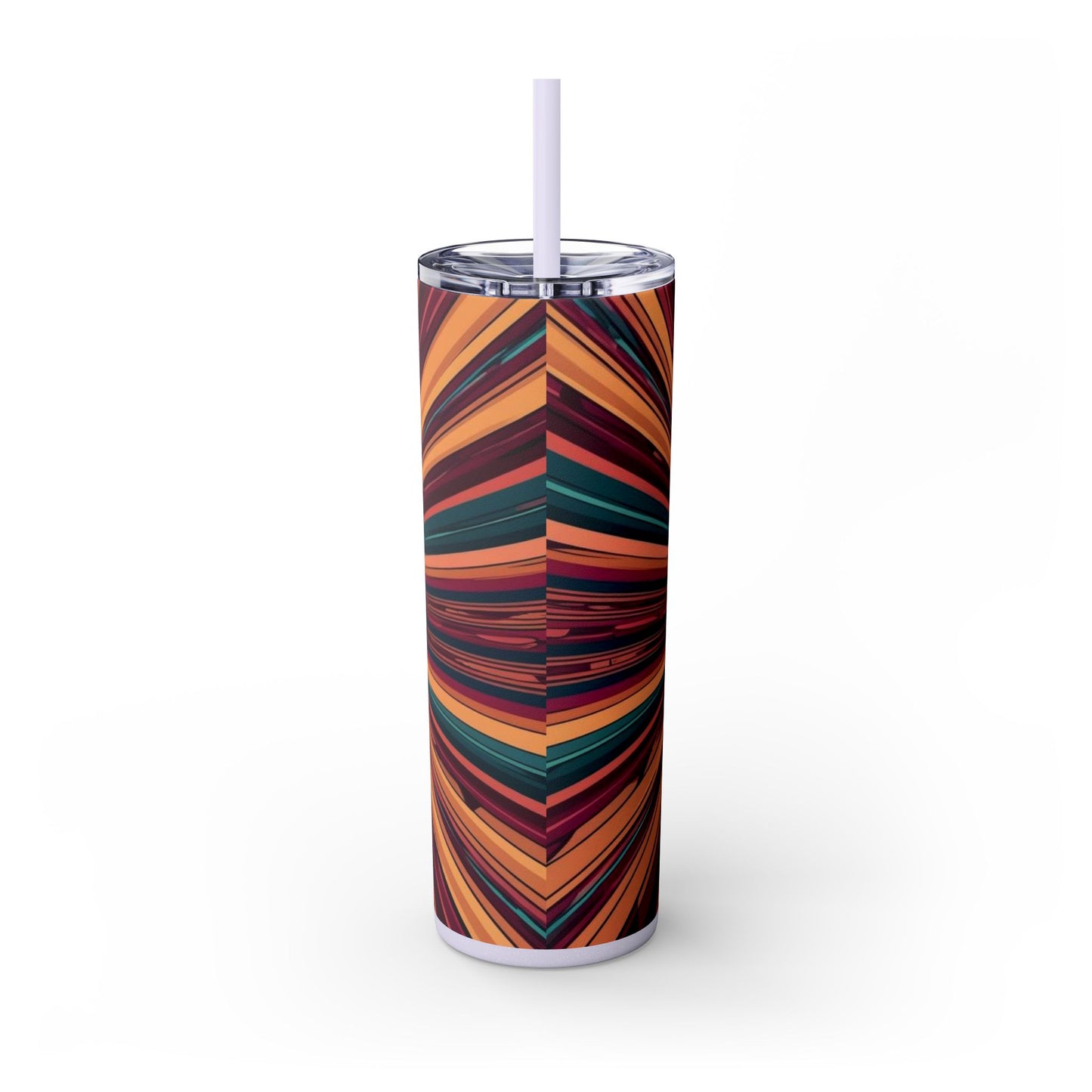 Optical Illusion Skinny Tumbler with Straw, 20oz