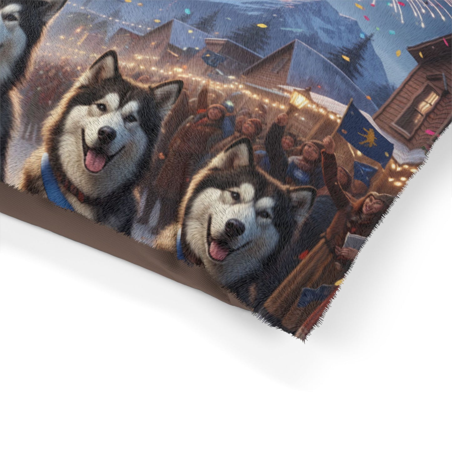 Happy Alaska Day Alaskan Malamutes Pet Bed