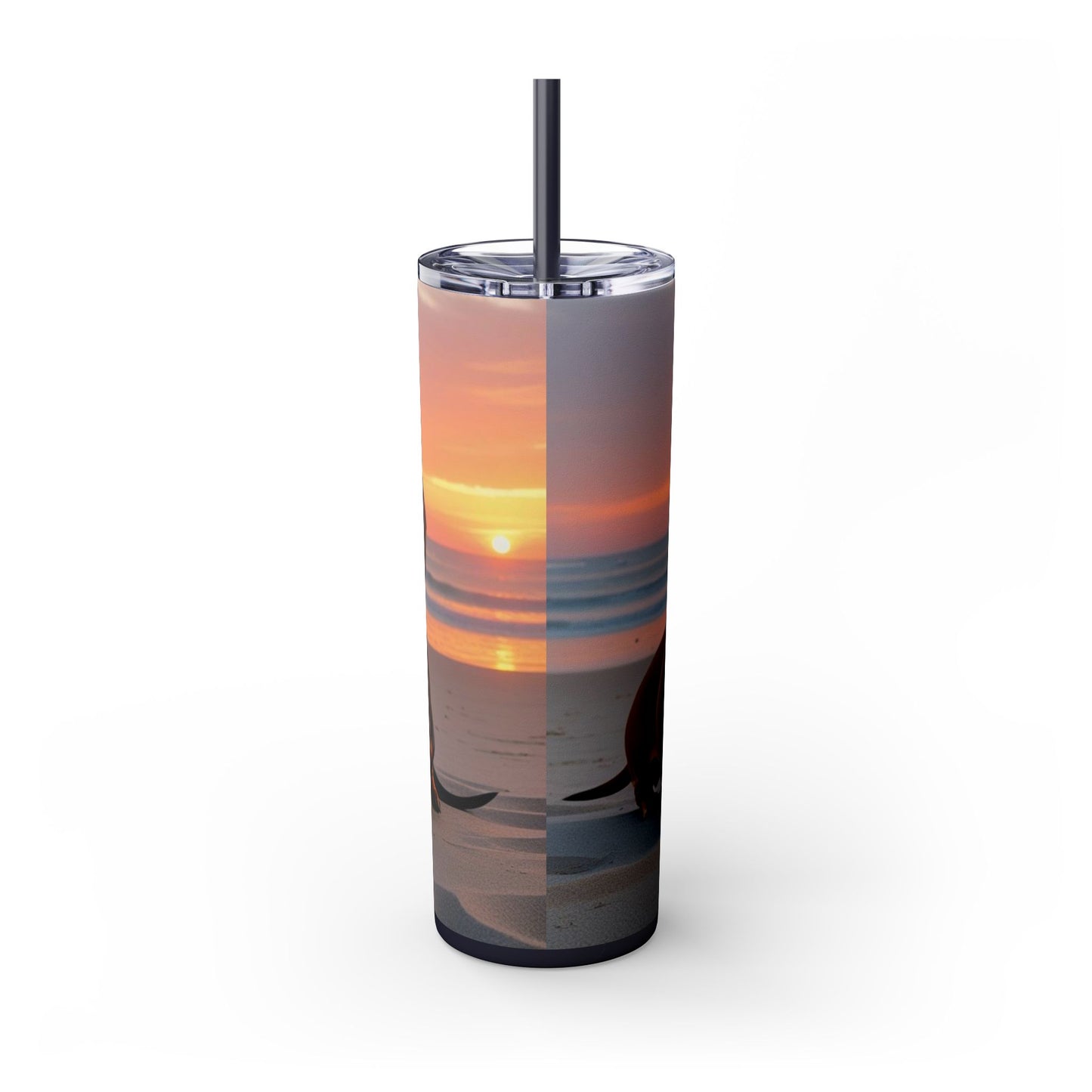 Vaso delgado con pajita Dachshund Love, 20 oz
